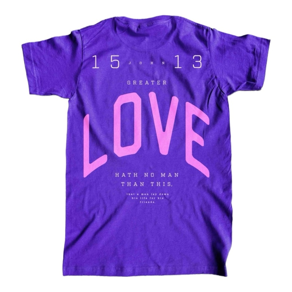 No Greater Love Women’s John 15:13 Unisex Crewneck Box T-Shirt NWT